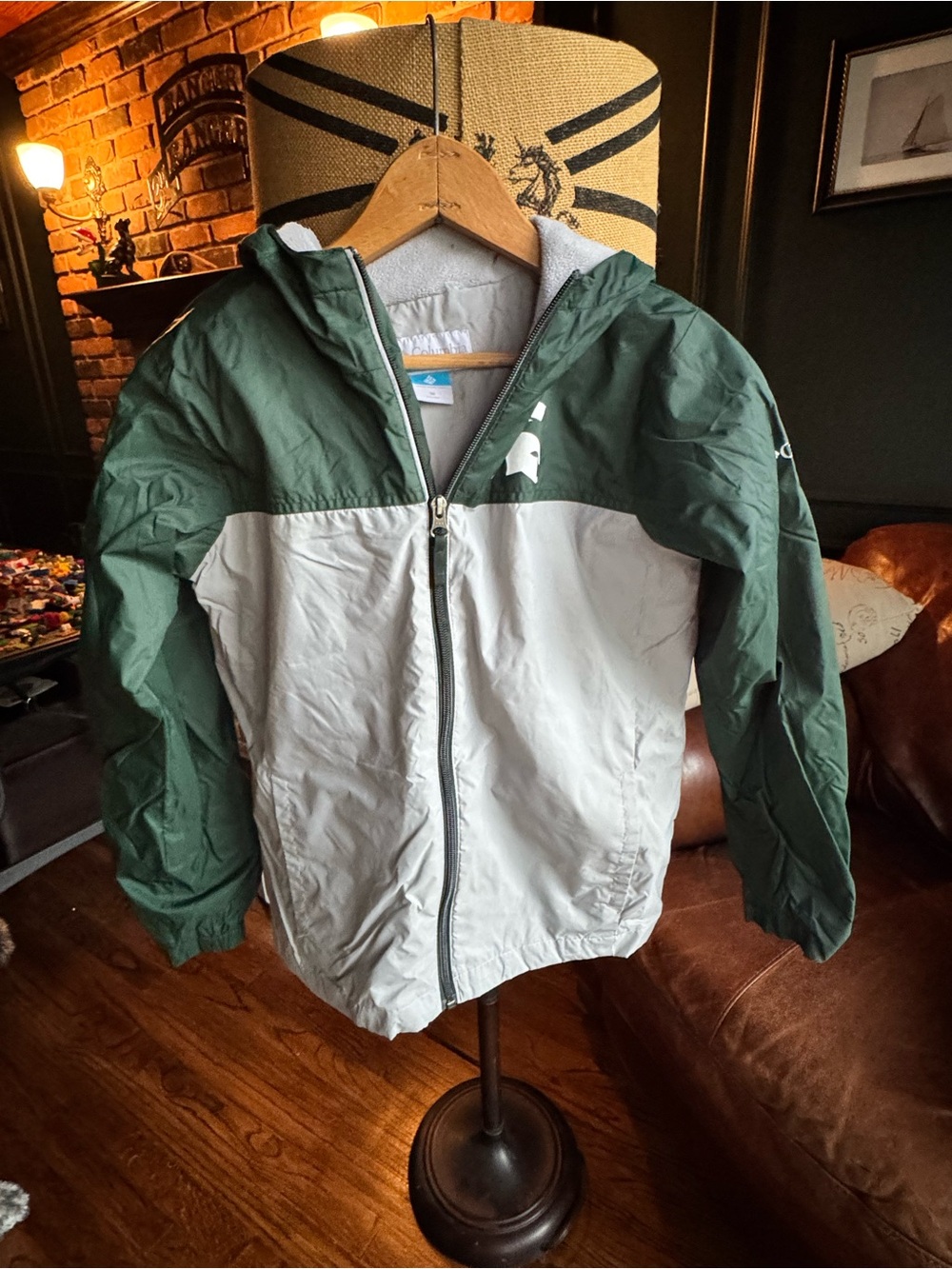 Michigan State Columbia lined windbreaker kids size 10/12